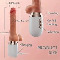 10.6in Realistic Thrusting Dildo Vibrator with Handle Sucker Sex Machine