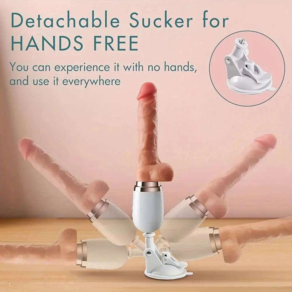 10.6in Realistic Thrusting Dildo Vibrator with Handle Sucker Sex Machine