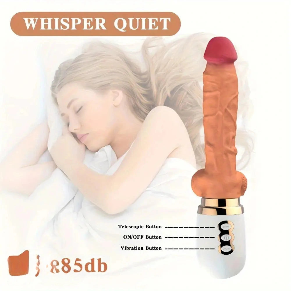10.6in Realistic Thrusting Dildo Vibrator with Handle Sucker Sex Machine