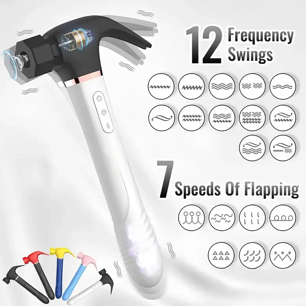 10.6in Silicone Soft Thrusting Sucking Swing Flapping Beating Dildo
