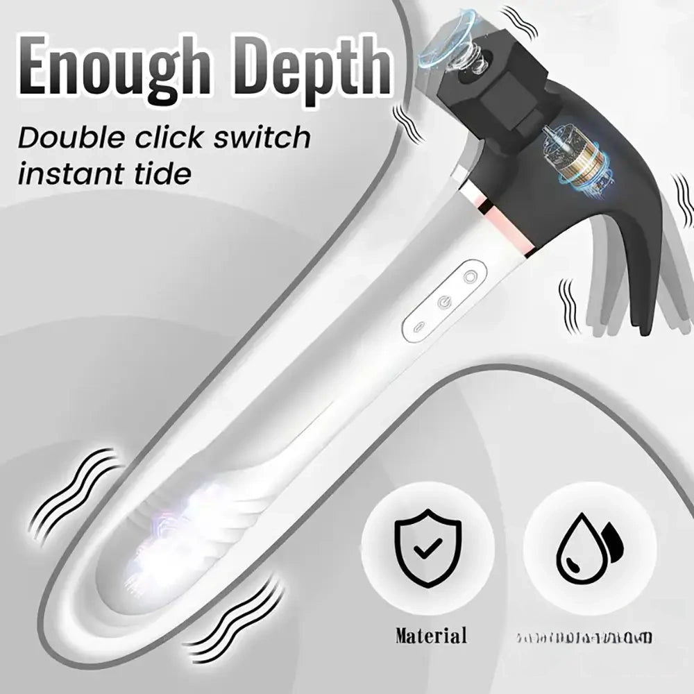 10.6in Silicone Soft Thrusting Sucking Swing Flapping Beating Dildo