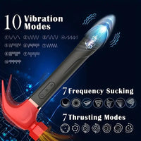 10.6in Silicone Soft Thrusting Sucking Swing Flapping Beating Dildo
