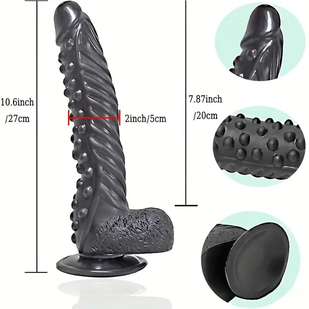 10.6in Spiked Big Fantasy Grainy Dildo For Vagina Prostate Stimulation