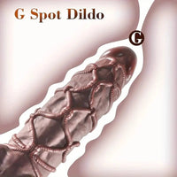10.75in Thick G-spot Fantasy Big Silicone Soft Dildo With BDSM Hemp Rope