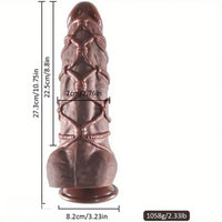 10.75in Thick G-spot Fantasy Big Silicone Soft Dildo With BDSM Hemp Rope