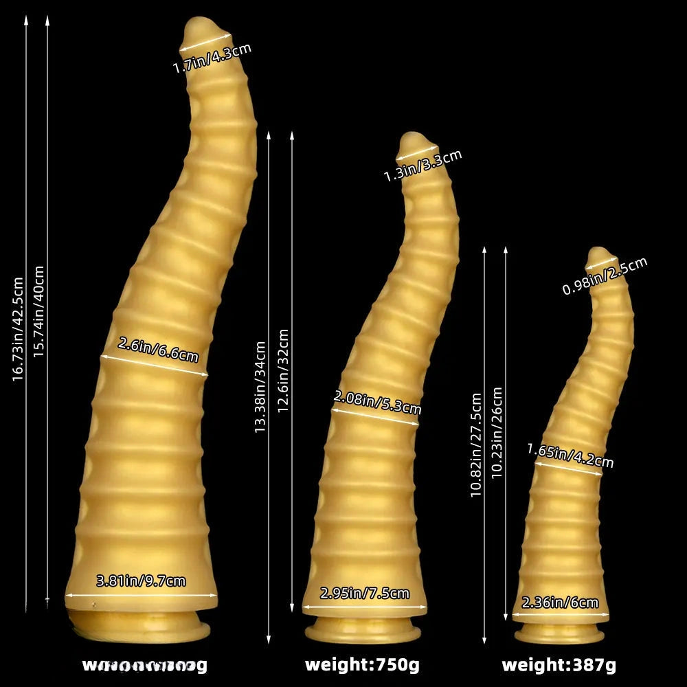 10.82in 13.38in 16.73in Silicone Sharp Tip Dragon Long Big Thick Dildo