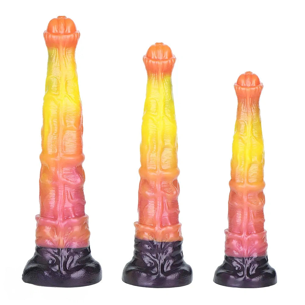 10.82in 13.85in 17.4in Dual Layer Silicone Horse Animal Huge Dildo Sex Toy