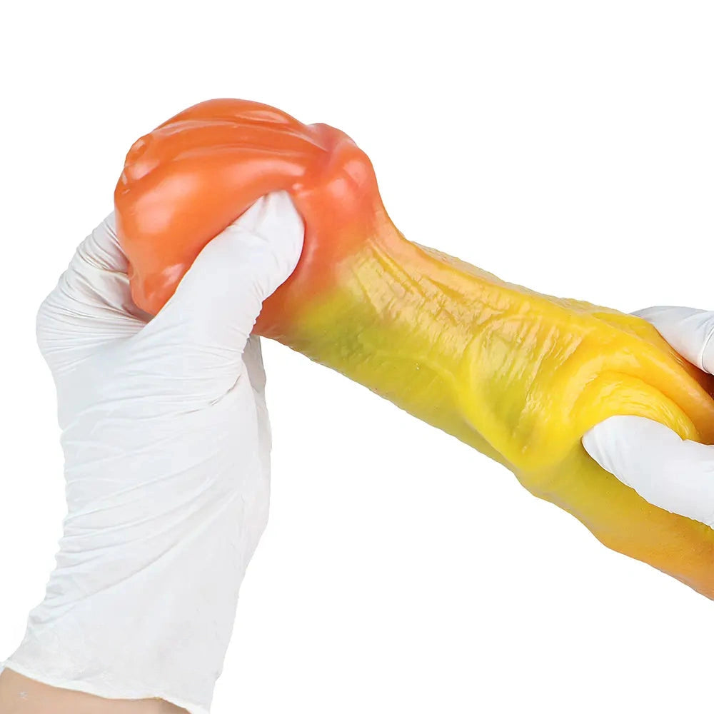 10.82in 13.85in 17.4in Dual Layer Silicone Horse Animal Huge Dildo Sex Toy