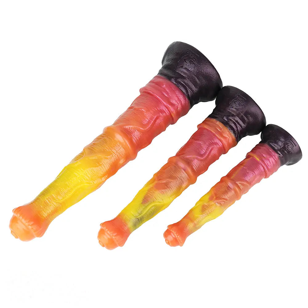 10.82in 13.85in 17.4in Dual Layer Silicone Horse Animal Huge Dildo Sex Toy