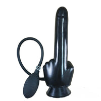 10.82in Big Finger Design Inflatable Dildo Black Sex Toy