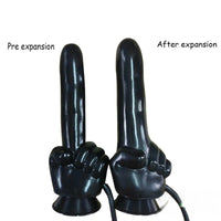 10.82in Big Finger Design Inflatable Dildo Black Sex Toy