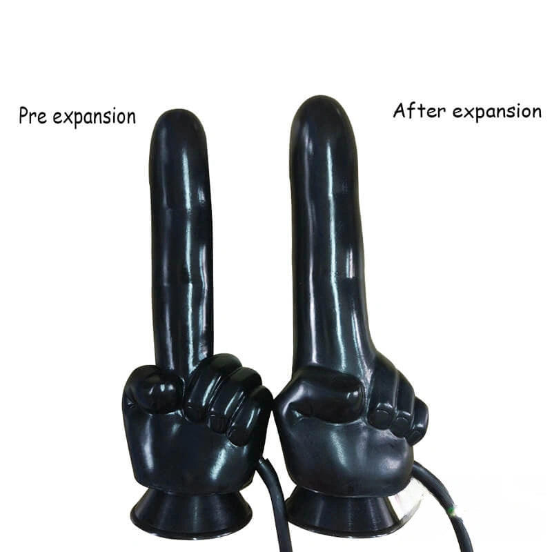10.82in Big Finger Design Inflatable Dildo Black Sex Toy