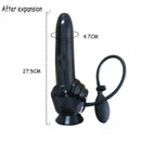 10.82in Big Finger Design Inflatable Dildo Black Sex Toy