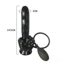 10.82in Big Finger Design Inflatable Dildo Black Sex Toy