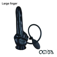 10.82in Big Finger Design Inflatable Dildo Black Sex Toy