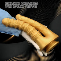 10.82in Big Silicone Soft Gold Double-headed Dildo For Female Lesbian