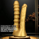 10.82in Big Silicone Soft Gold Double-headed Dildo For Female Lesbian