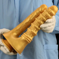 10.82in Big Silicone Soft Gold Double-headed Dildo For Female Lesbian