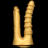 10.82in Big Silicone Soft Gold Double-headed Dildo For Female Lesbian
