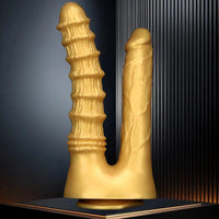 10.82in Big Silicone Soft Gold Double-headed Dildo For Female Lesbian