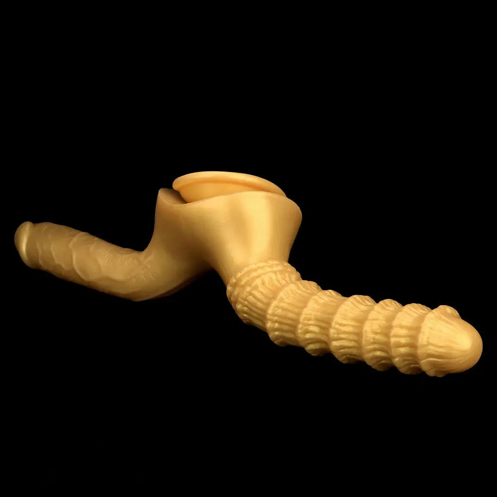 10.82in Big Silicone Soft Gold Double-headed Dildo For Female Lesbian