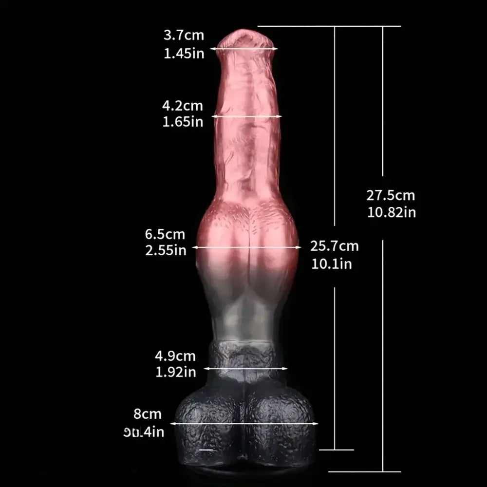 10.82in Liquid Silicone Soft Dog Knot Monster Female Male Animal Dildo
