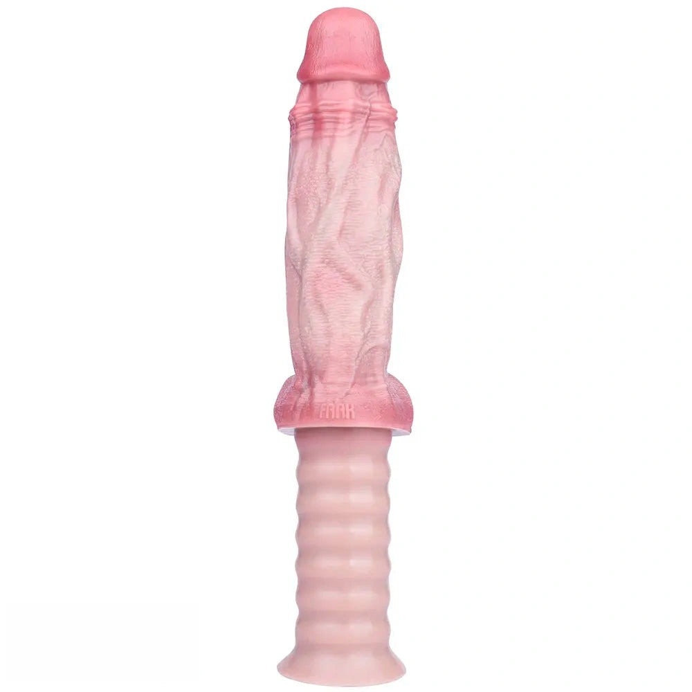 10.82in Real Feeling Double Layer Silicone Soft Handle Flexible Big Dildo