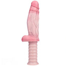 10.82in Real Feeling Double Layer Silicone Soft Handle Flexible Big Dildo