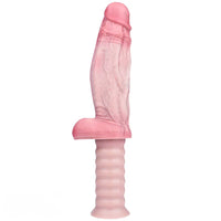 10.82in Real Feeling Double Layer Silicone Soft Handle Flexible Big Dildo