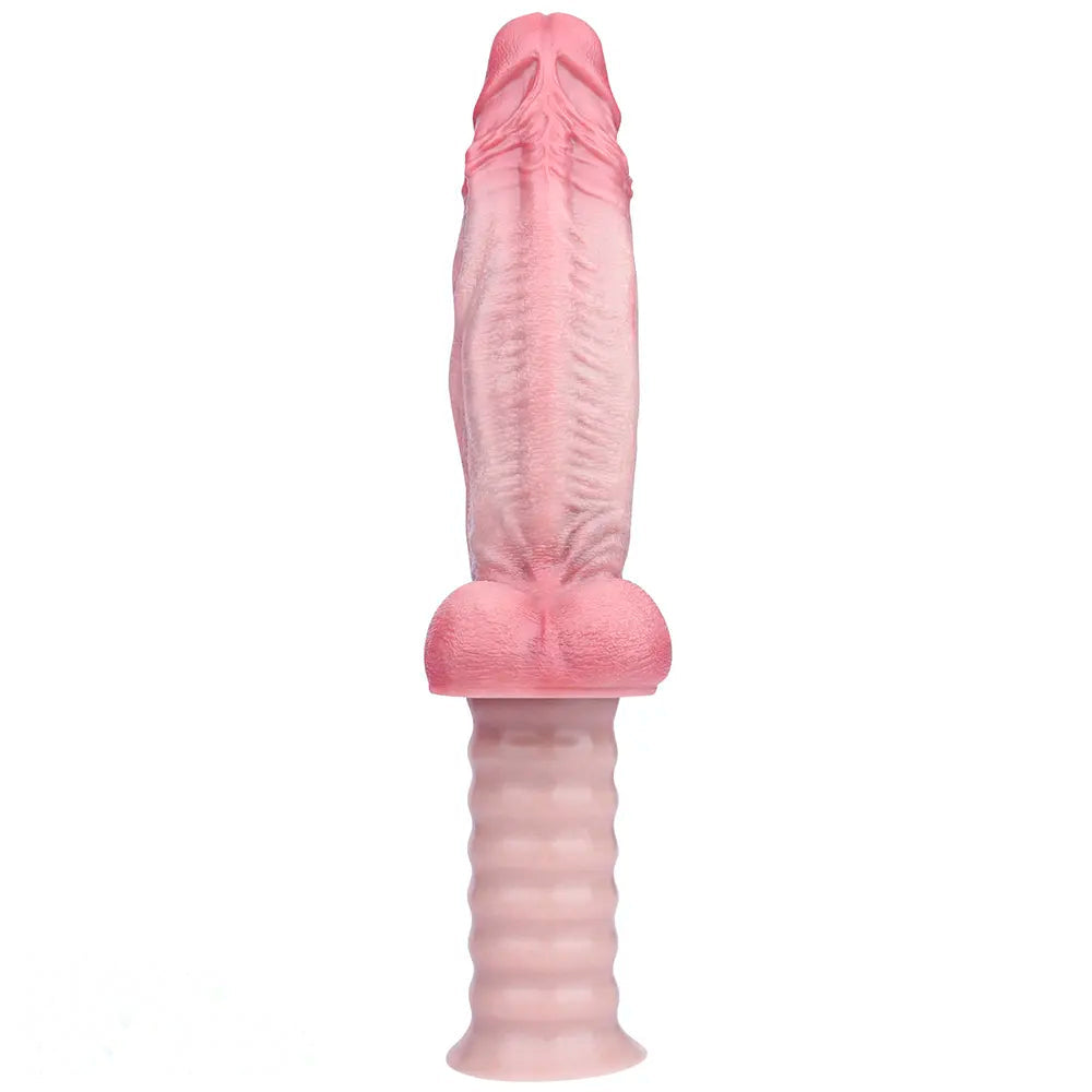 10.82in Real Feeling Double Layer Silicone Soft Handle Flexible Big Dildo
