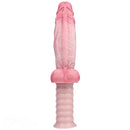 10.82in Real Feeling Double Layer Silicone Soft Handle Flexible Big Dildo