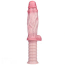 10.82in Real Feeling Double Layer Silicone Soft Handle Flexible Big Dildo