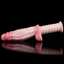 10.82in Real Feeling Double Layer Silicone Soft Handle Flexible Big Dildo
