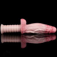 10.82in Real Feeling Double Layer Silicone Soft Handle Flexible Big Dildo