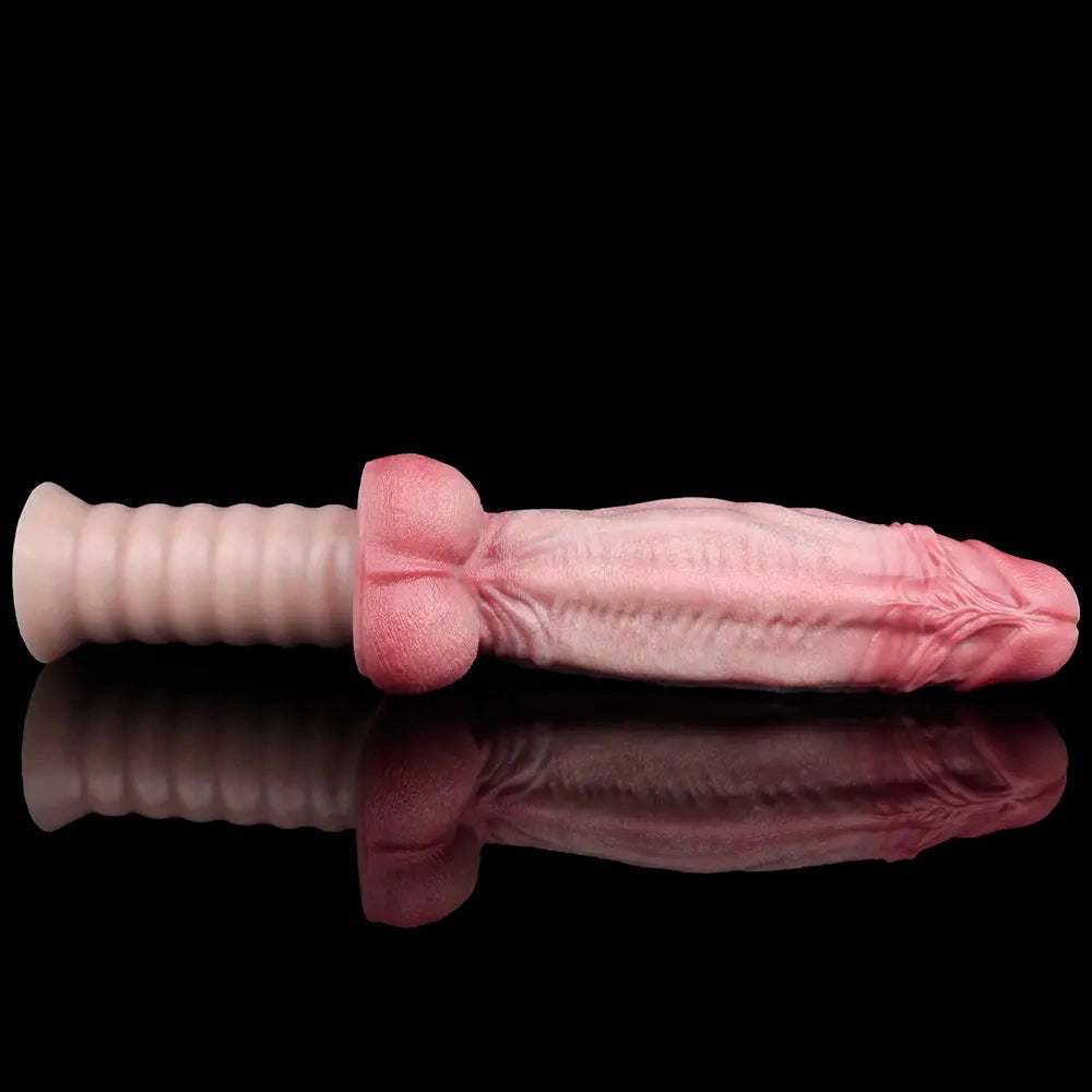 10.82in Real Feeling Double Layer Silicone Soft Handle Flexible Big Dildo
