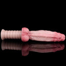 10.82in Real Feeling Double Layer Silicone Soft Handle Flexible Big Dildo