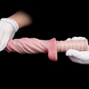 10.82in Real Feeling Double Layer Silicone Soft Handle Flexible Big Dildo
