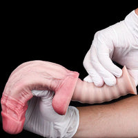 10.82in Real Feeling Double Layer Silicone Soft Handle Flexible Big Dildo