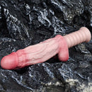 10.82in Real Feeling Double Layer Silicone Soft Handle Flexible Big Dildo