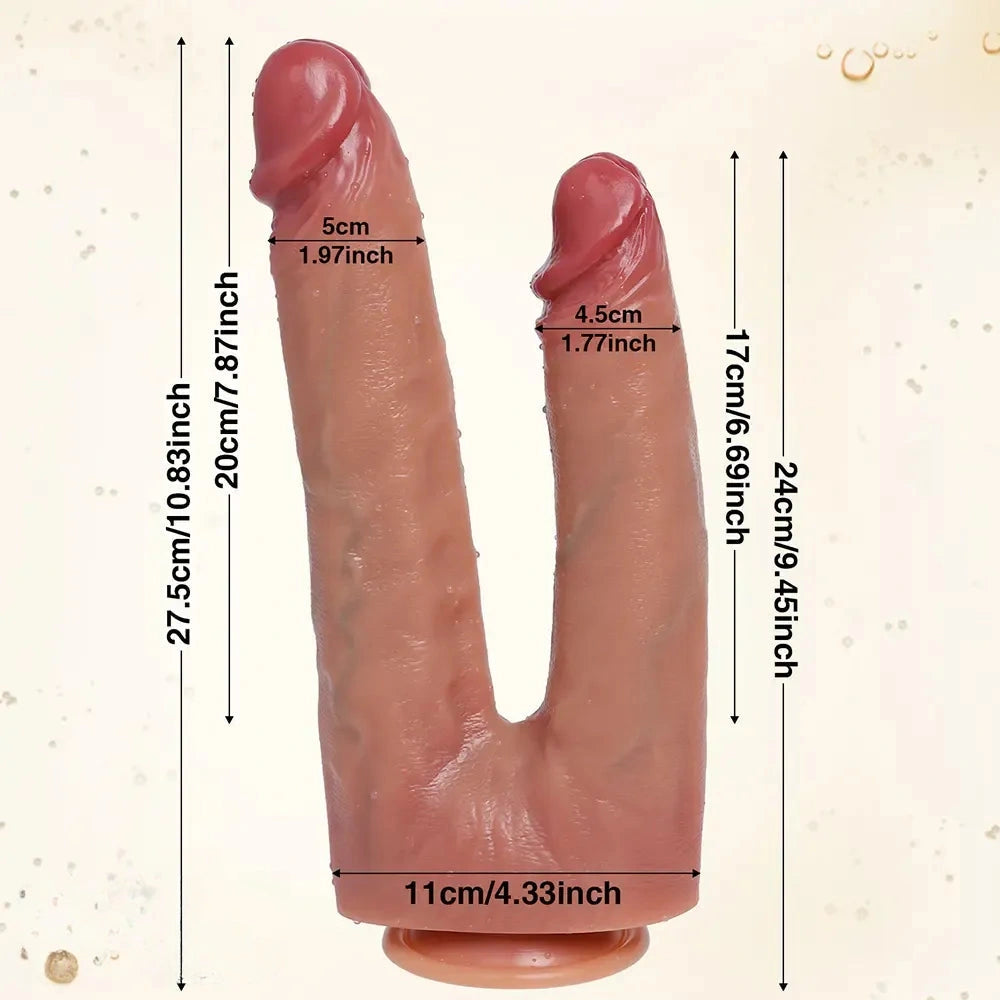 10.83in Dual Sided Silicone Big Dildo For Female Masturbation Cock