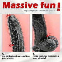 10.83in Huge Big G Spot Cock Real Dildo With Powerful Suction Cup