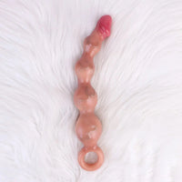 10.8in Big Vibrating Silicone Soft Pulling Beads Real Odd Dildo With 3 Motors