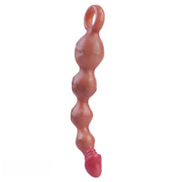 10.8in Big Vibrating Silicone Soft Pulling Beads Real Odd Dildo With 3 Motors