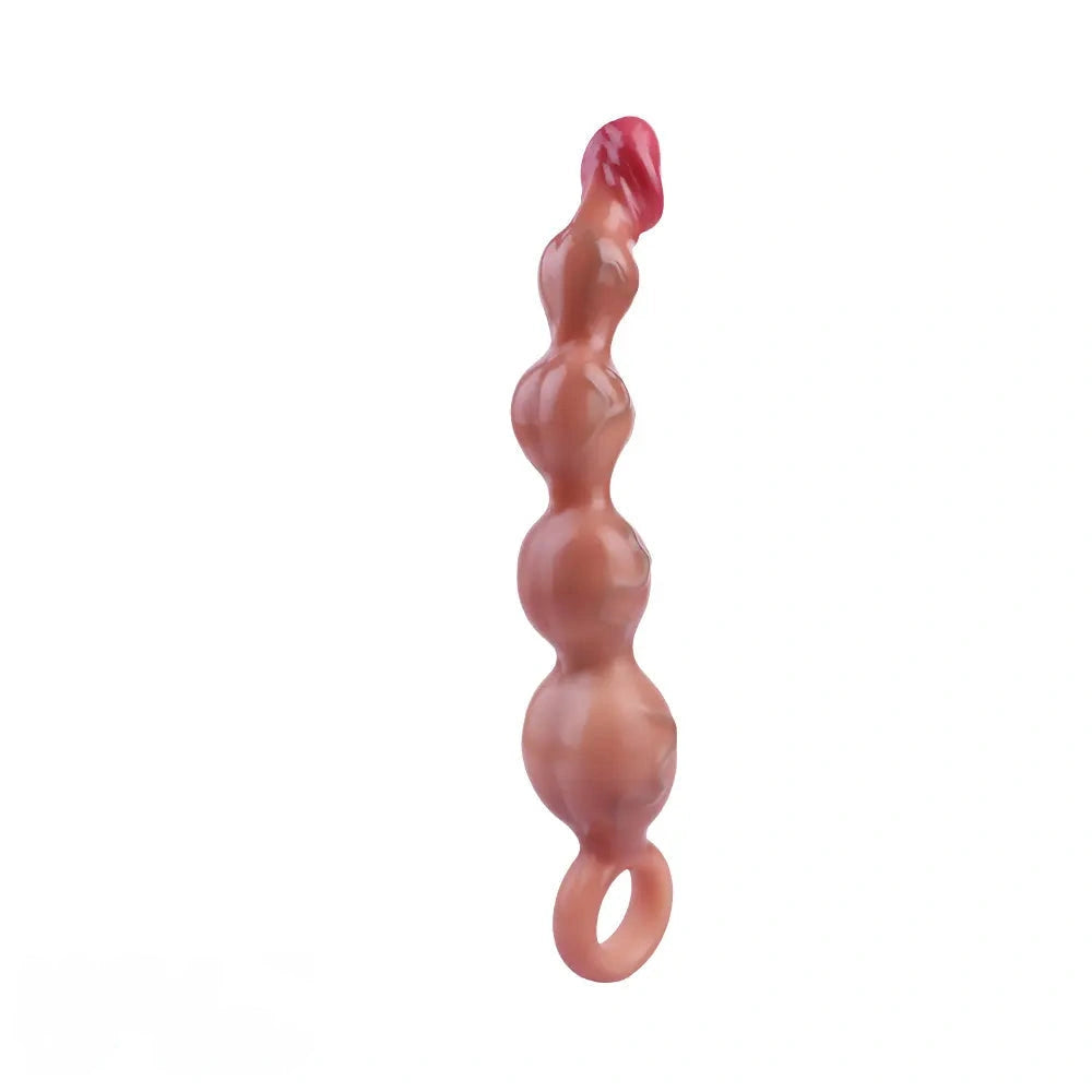 10.8in Big Vibrating Silicone Soft Pulling Beads Real Odd Dildo With 3 Motors