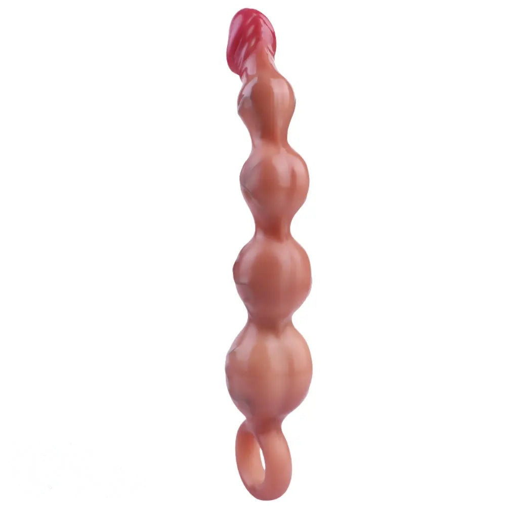 10.8in Big Vibrating Silicone Soft Pulling Beads Real Odd Dildo With 3 Motors