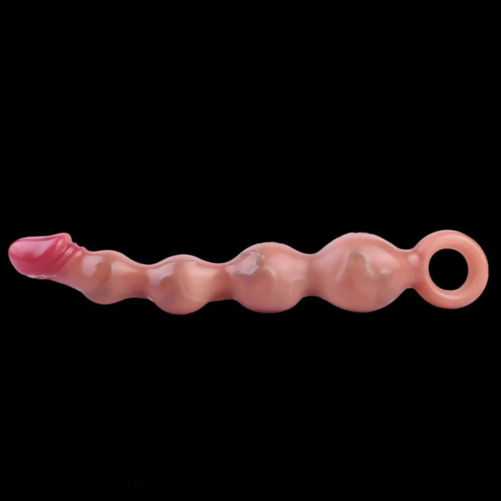 10.8in Big Vibrating Silicone Soft Pulling Beads Real Odd Dildo With 3 Motors