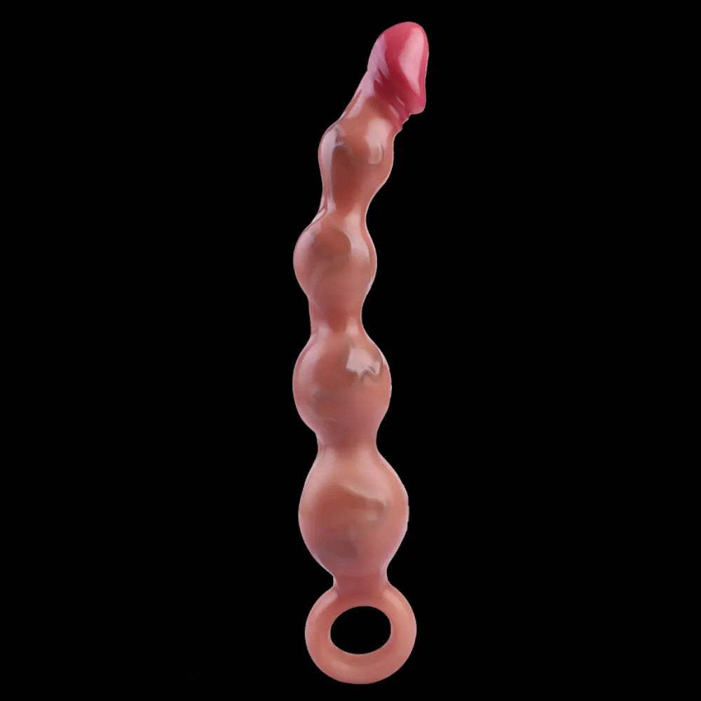 10.8in Big Vibrating Silicone Soft Pulling Beads Real Odd Dildo With 3 Motors