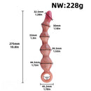 10.8in Big Vibrating Silicone Soft Pulling Beads Real Odd Dildo With 3 Motors