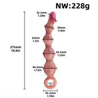 10.8in Big Vibrating Silicone Soft Pulling Beads Real Odd Dildo With 3 Motors