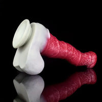 10.8in Liquid Silicone Soft Big Thick Fantasy Odd Dildo With Double Eggs